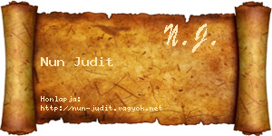 Nun Judit névjegykártya